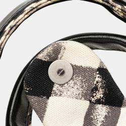 Chanel Black White Canvas Gingham Bag