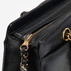 Pre Owned Chanel Black Caviar Leather CC Chain Tote