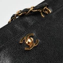 Pre Owned Chanel Black Caviar Leather CC Chain Tote