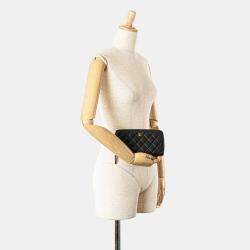 Chanel Black Quilted Caviar CC Zip Around Long Wallet