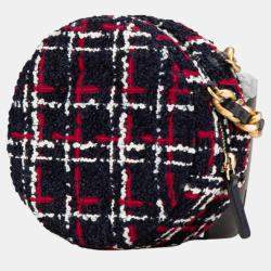 Chanel Multicolor Tweed 19 Round Clutch with Chain