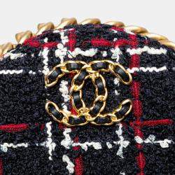 Chanel Multicolor Tweed 19 Round Clutch with Chain