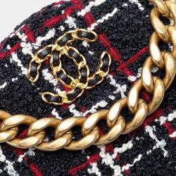 Chanel Multicolor Tweed 19 Round Clutch with Chain