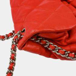 Chanel Red Lambskin Around Chain Shoulder Bag