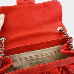 Chanel Red Lambskin Around Chain Shoulder Bag