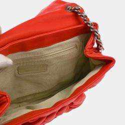 Chanel Red Lambskin Around Chain Shoulder Bag