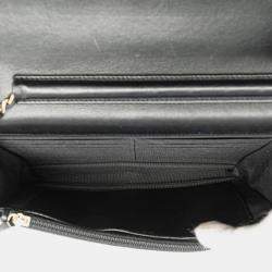 Chanel Black Lambskin Studded Wallet on Chain