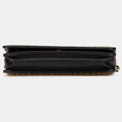 Chanel Black Lambskin Studded Wallet on Chain