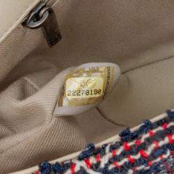 Chanel Navy Blue Medium Tweed Single Flap Shoulder Bag