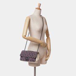 Chanel Navy Blue Medium Tweed Single Flap Shoulder Bag