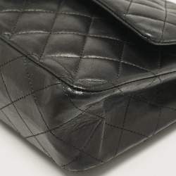 Pre Owned Chanel Black Quilted Leather Medium Classic Double Flap Bag
