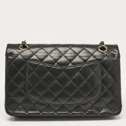 Pre Owned Chanel Black Quilted Leather Medium Classic Double Flap Bag