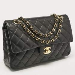 Pre Owned Chanel Black Quilted Leather Medium Classic Double Flap Bag