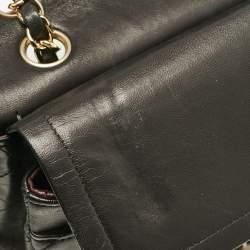 Pre Owned Chanel Black Quilted Leather Medium Classic Double Flap Bag