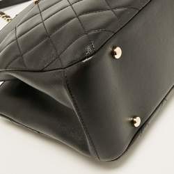 Pre Owned Chanel Black Quilted Leather Small Carry Chic Shopper Top Handle Bag