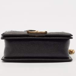Pre Owned Chanel Black Quilted Caviar Leather Small Boy Flap Bag