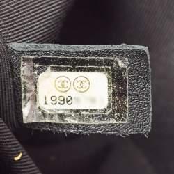 Pre Owned Chanel Black Quilted Caviar Leather Small Boy Flap Bag