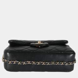 Chanel Black Quilted Lambskin Mini My Precious Pearls Flap Bag