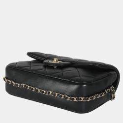 Chanel Black Quilted Lambskin Mini My Precious Pearls Flap Bag