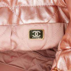 Chanel Pink Mini Metallic Quilted Calfskin 22 Satchel Bag