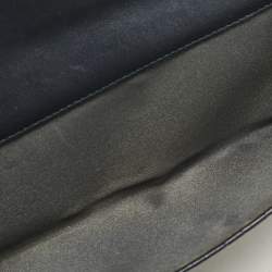 Chanel Navy Blue Leather Camellia Trifold Continental Wallet
