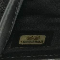 Chanel Navy Blue Leather Camellia Trifold Continental Wallet