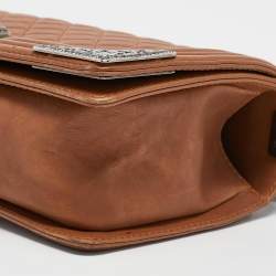 Pre Owned Chanel Brown Quilted Leather Medium Paris Dallas Boy Flap Bag