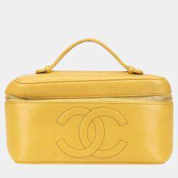 Chanel Yellow CC Caviar Vanity Case