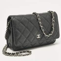 Chanel Black Quilted Caviar Leather WOC Bag