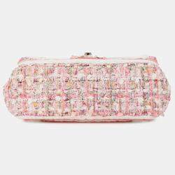 Chanel Pink Mini Rectangular Classic Tweed Braid Flap Bag