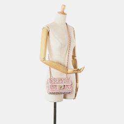 Chanel Pink Mini Rectangular Classic Tweed Braid Flap Bag