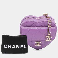Chanel Purple Mini Lambskin CC in Love Heart Belt Bag