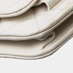 Chanel White Calfskin Enchained Flap Wallet on Chain