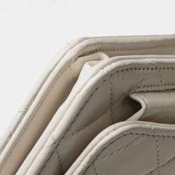 Chanel White Calfskin Enchained Flap Wallet on Chain