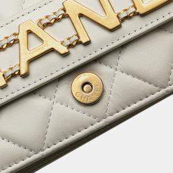 Chanel White Calfskin Enchained Flap Wallet on Chain