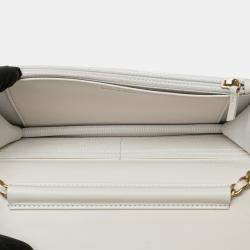 Chanel White Calfskin Enchained Flap Wallet on Chain