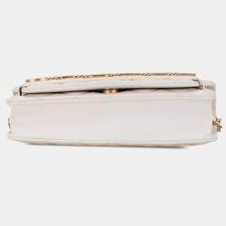 Chanel White Calfskin Enchained Flap Wallet on Chain