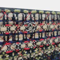 Chanel Multicolor Tweed Charm Decorated Medium Clutch Bag