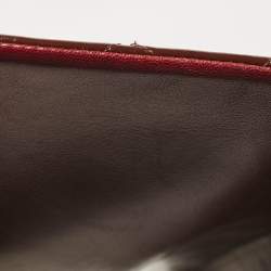 Pre Owned Chanel Burgundy Quilted Patent Leather Maxi Classic Single Flap Bag