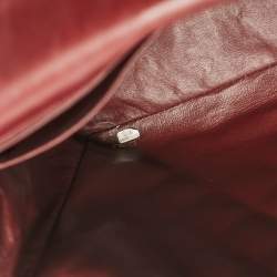 Pre Owned Chanel Burgundy Quilted Patent Leather Maxi Classic Single Flap Bag