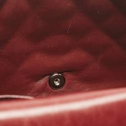 Pre Owned Chanel Burgundy Quilted Patent Leather Maxi Classic Single Flap Bag