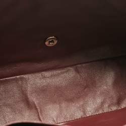 Pre Owned Chanel Burgundy Quilted Patent Leather Maxi Classic Single Flap Bag