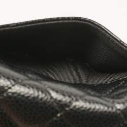 Pre Owned Chanel Black Caviar Leather CC Flap Card Case