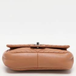 Chanel Beige Quilted Leather CC Crossing Flap Bag 