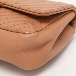 Chanel Beige Quilted Leather CC Crossing Flap Bag 