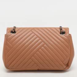 Chanel Beige Quilted Leather CC Crossing Flap Bag 