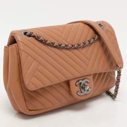 Chanel Beige Quilted Leather CC Crossing Flap Bag 