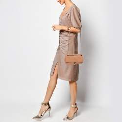 Chanel Beige Quilted Leather CC Crossing Flap Bag 