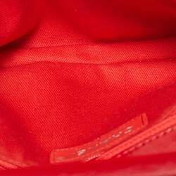 Pre Owned Chanel Red Patent Leather CC Frame Flap Bag