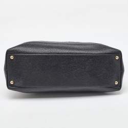 Pre Owned Chanel Black Leather Vintage CC Wood Chain Shoulder Bag